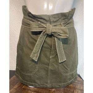 Free People Women's Splendor in The Grass Skirt Army Green Belted Size 0